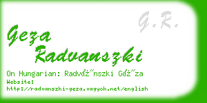 geza radvanszki business card